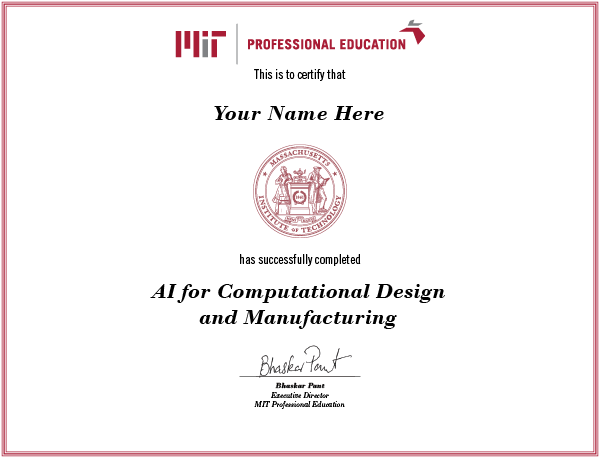 AI for Computional Design cert image