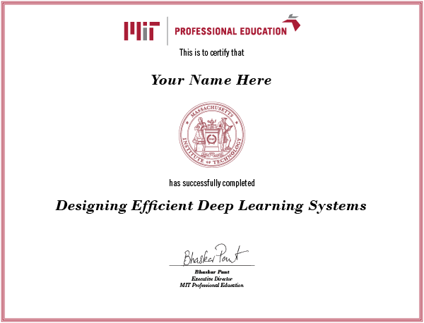 Designing Efficient Deep Learning cert image